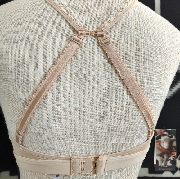 🥰 EUC Wacoal 852191 Embrace Lace Soft Cup Wireless Adjustable Bra, Sand, 32 (S) - Picture 11 of 13